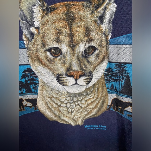 Vintage 90s Cougar Mountian Lion Crewneck Sweatshirt Jerzees Made In USA XXL - Picture 4 of 14